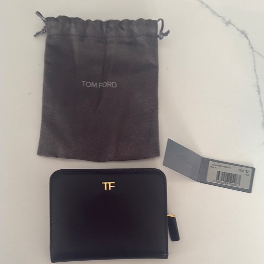 Tom Ford Black Wallet with Gold Accents